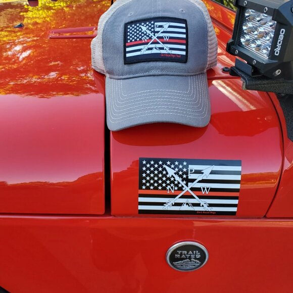 Red Line Flag PNW Arrows Trucker Hat - Picture 2 of 2